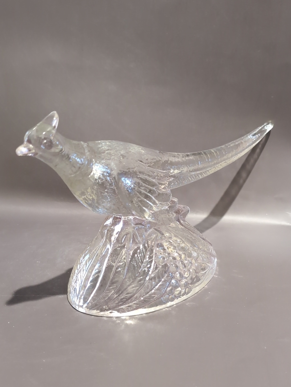 Vintage 1940's K R Haley Molded Glass Pheasant Figurine